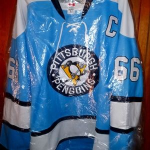 - special jersey.MOST HAVE  #66 Mario Lemieux jersey blue classic style.(L)(XL)